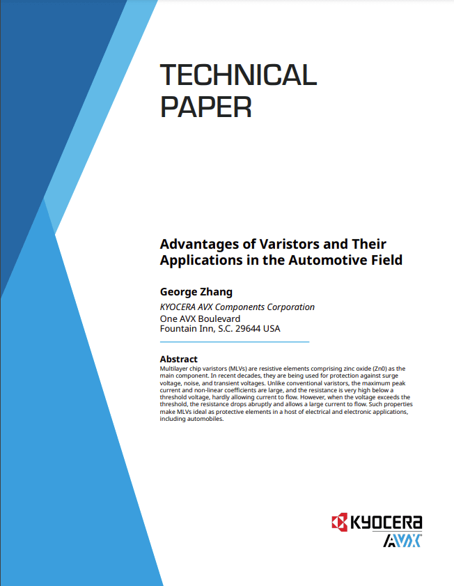 Kyocera AVX Advantages of Varistors in Applications in the Automotive