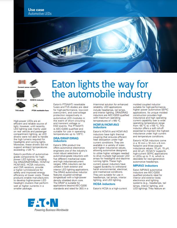 EATON Lights the Way for the Automobile Industry TTI, Inc.