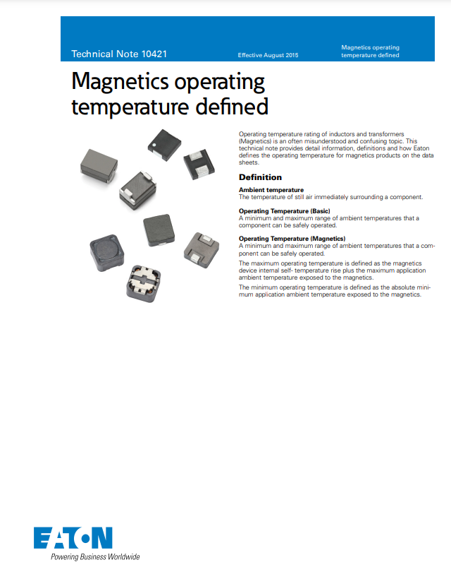 Eaton Magnetics Operating Temperature Defined PDF Thumbnail
