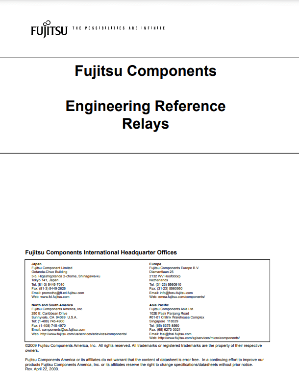 FCL Components Engineering Reference for Relay Products TTI, Inc.