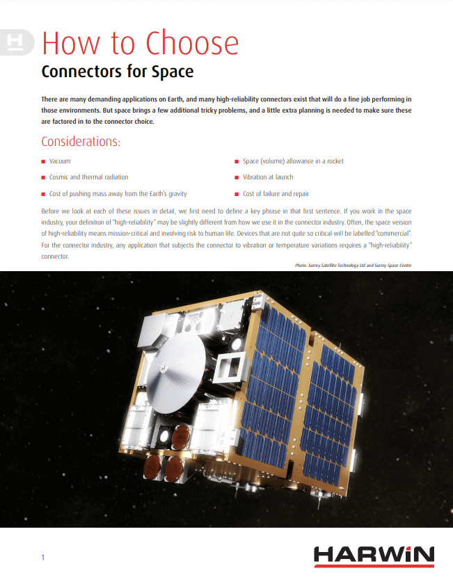 Harwin Choosing Space Connectors PDF Cover