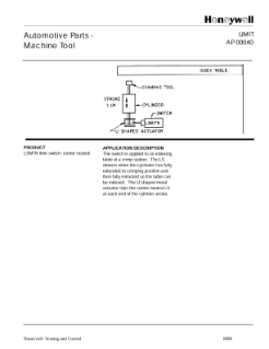 Honeywell Automotive Parts Machine Tool PDF Thumbnail