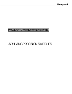 Honeywell Applying Precision Switches