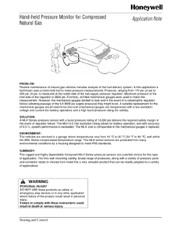 Honeywell Pressure Monitor for Compressed Gas