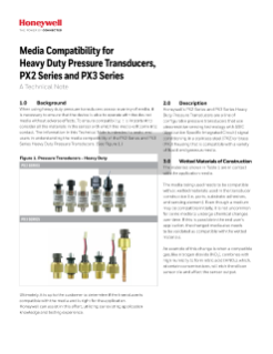 Technical Note - Media Compatability for Heavy Duty Pressure Transducers, PX2 and PX3 Series