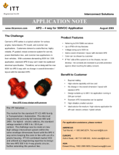 ITT Cannon APD 4-way for 500VDC Applications