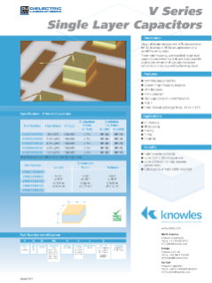 Knowles V Series Single Layer Capacitor