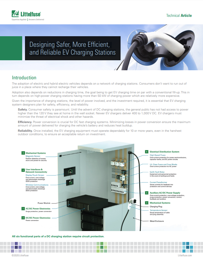 Littelfuse Safer, Efficient EV Charging Stations PDF Cover