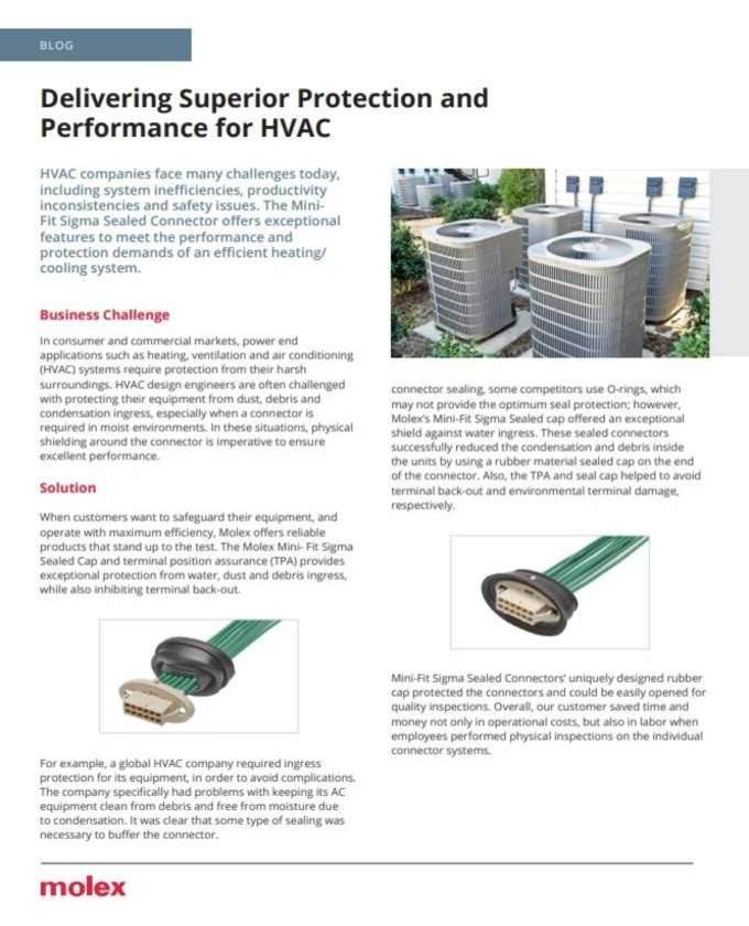 Molex HVAC Protection and Performance Solutions PDF