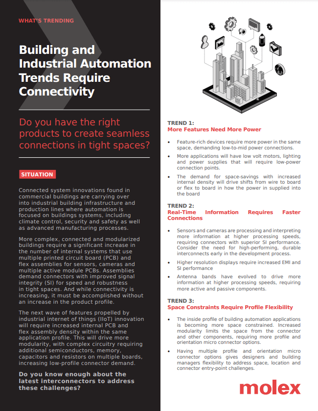 Molex Building and Industrial Automation PDF Cover