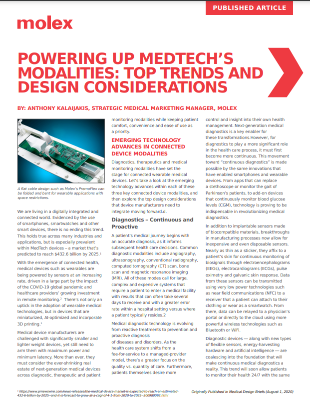 Molex MedTech Article PDF Cover