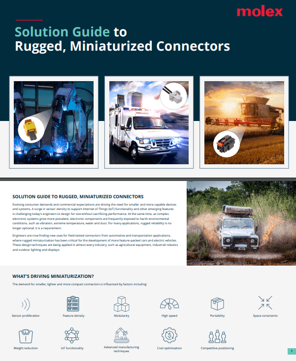 Molex Rugged Miniaturized Connectors PDF Cover