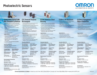Omron Photoelectric Selection Guide