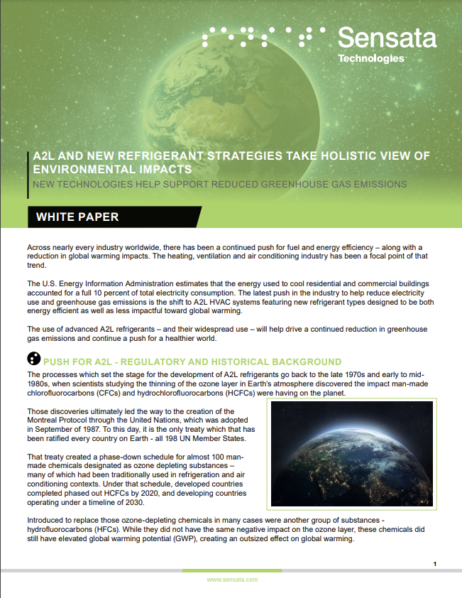 Sensata Technologies A2L White Paper PDF Cover