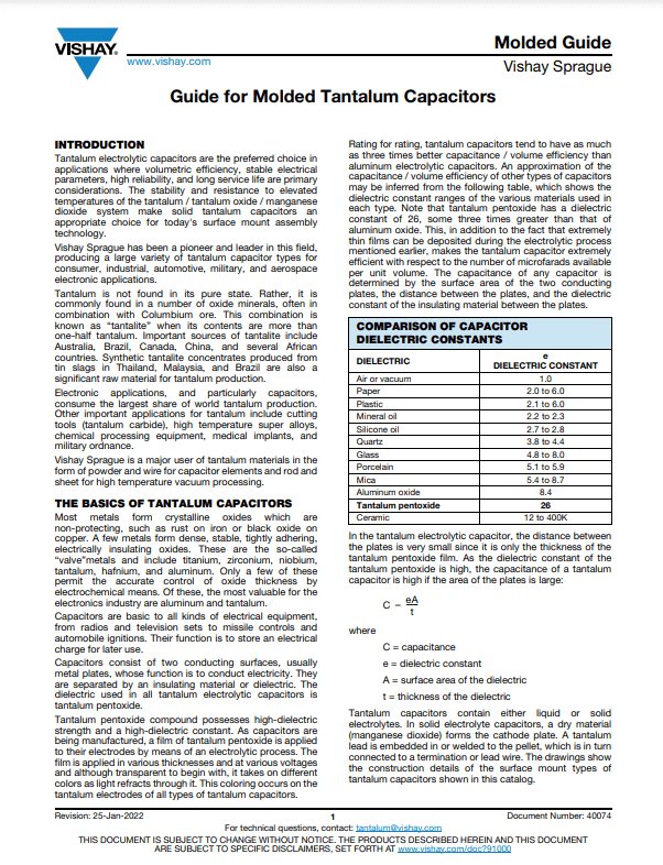 Sprague Molded Tantalum PDF Cover