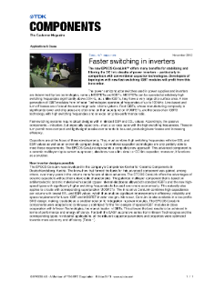 TDK & EPCOS Faster Switching in Inverters PDF Thumbnail