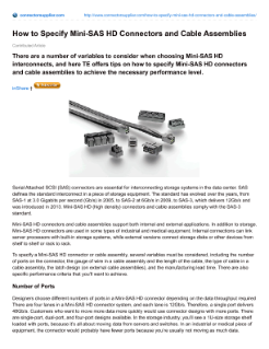 TE Connectivity Specify Mini-SAS HD Connectors & Cables