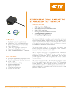 TE Connectivity AXISENSE-G Dual Axis Gyro Stabilized Tilt Sensor