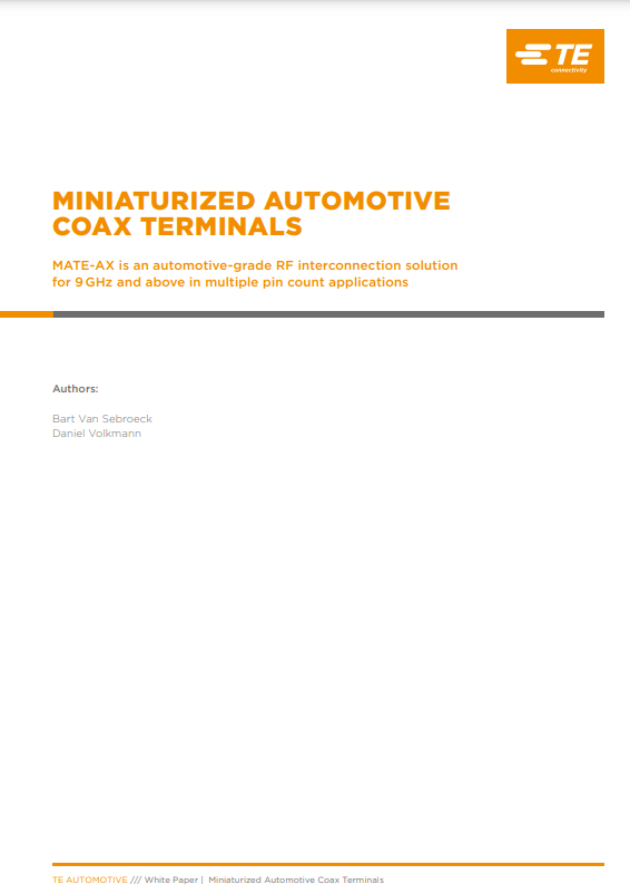 TE Connectivity Mini Coax Terminal PDF Cover