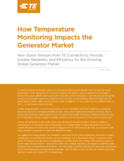 TE Sensor Solutions How Temperature Monitoring Impacts the Generator Market