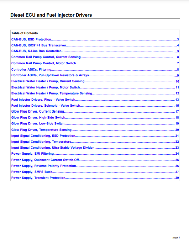 Vishay Diesel ECU and Fuel Injector Drivers PDF Cover