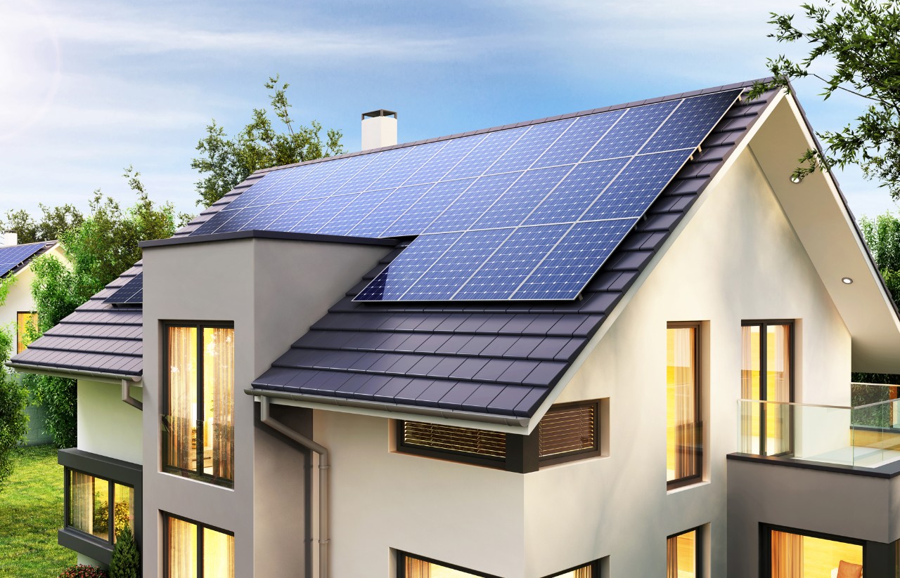 A home Using Solar Panels
