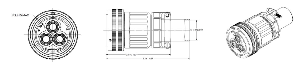 Amphenol Industrial GTC-E Series Connectors Mechanical Drawing