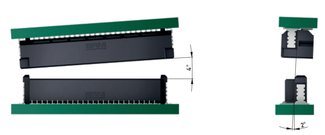 ERNI MicroCon 0.8mm Dual Row Connectors Allowed Inclination Mating Condition