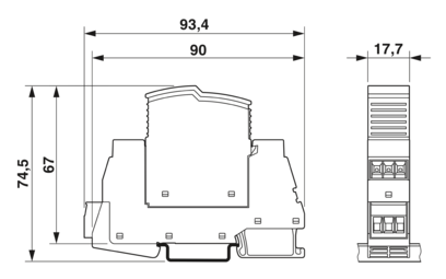 Phoenix Contact CHARX protect Surge Protection Devices Product Dimensions