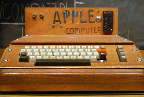 Photo of the first Apple Computer. 
