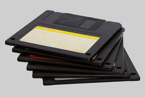 Photo of a floppy disk. 
