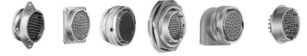 Selection of Amphenol 38999 connector receptacles and plugs