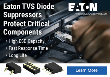 Ad: Explore Eaton's TVS Diode ESD Suppressors