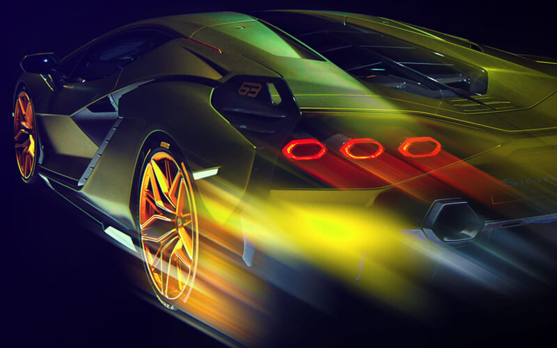 illustration of a sports car made to look like it's going fast