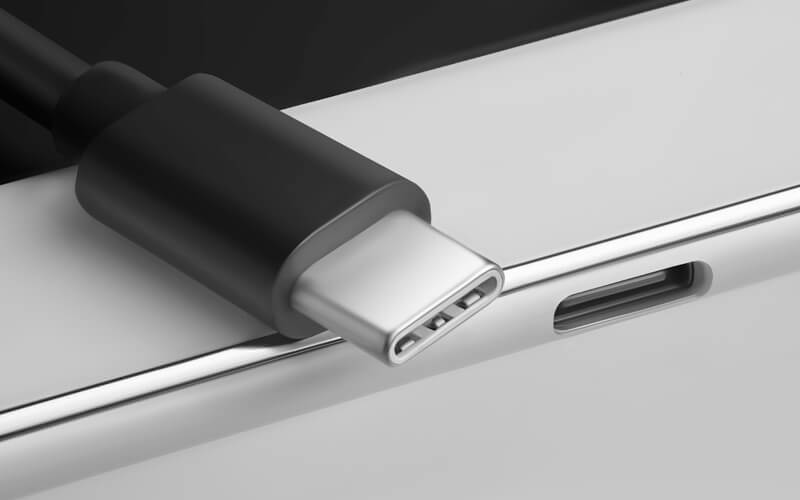 close up of USB connector