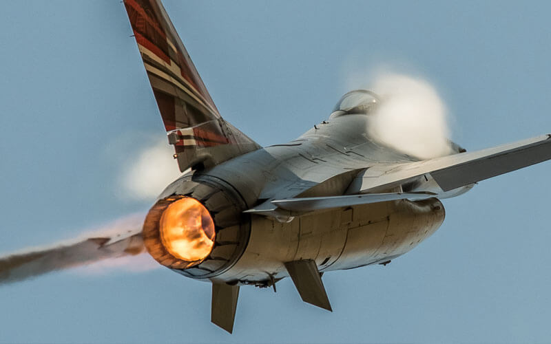 a  jet flying