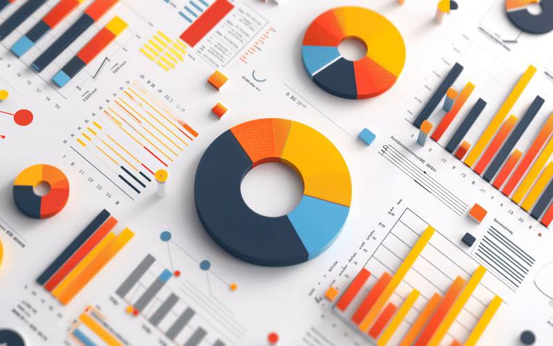 Colorful Business Analytics Charts and Graphs Layout